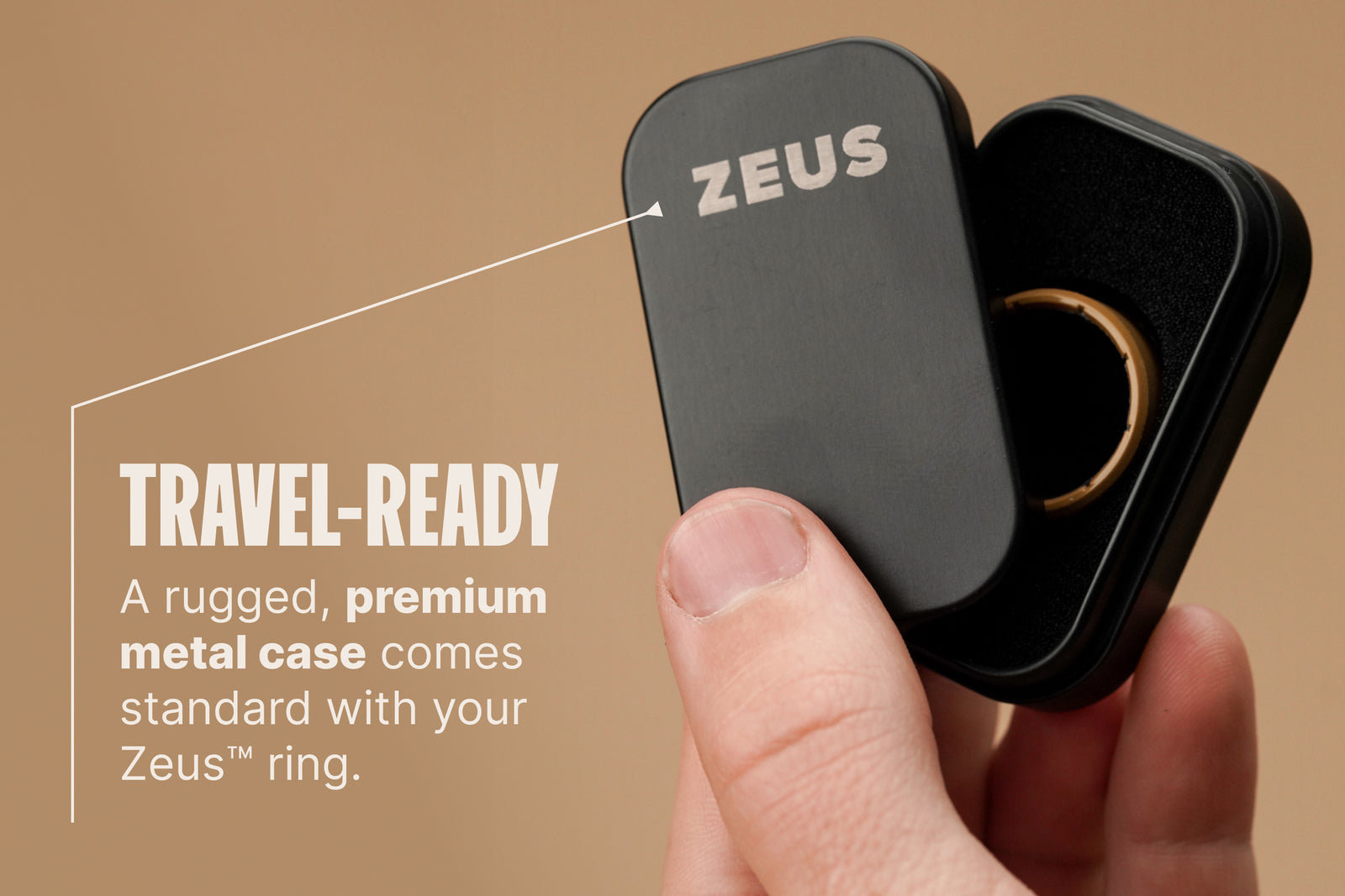 Zeus Edge Deep Stone Grey Ring