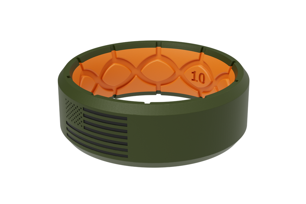 Edge Hero - America Moss Green &amp; Black Flag Ring