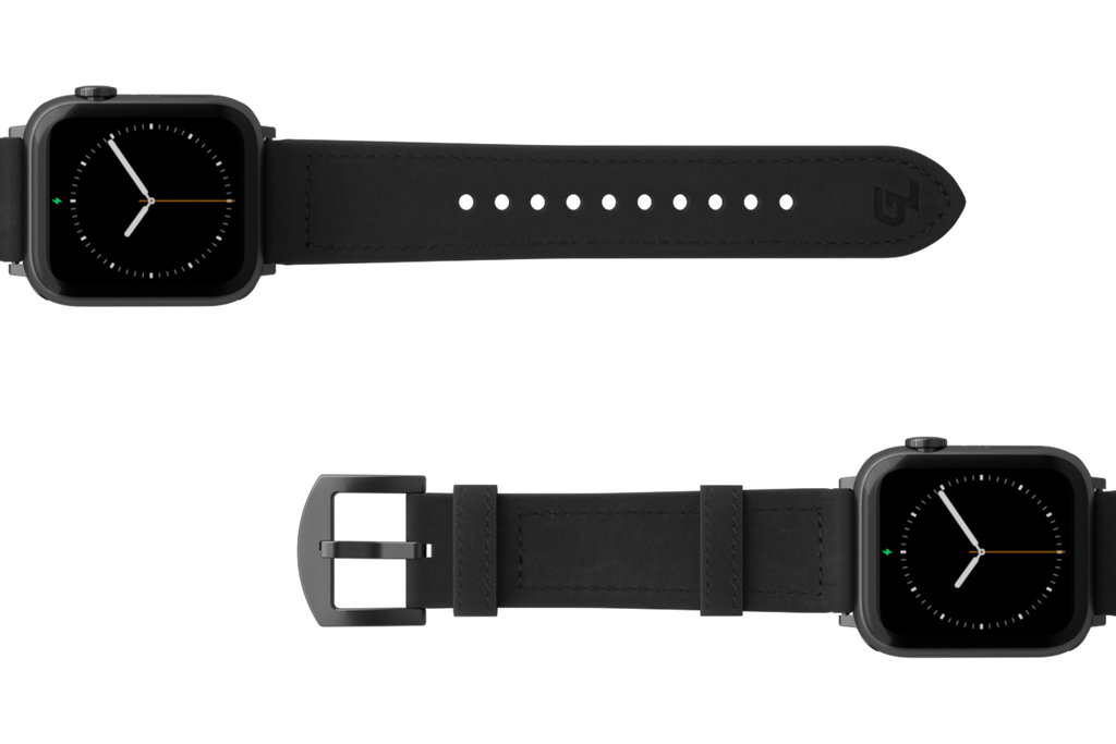 Vulcan Obsidian - Black Apple Leather Watch Band